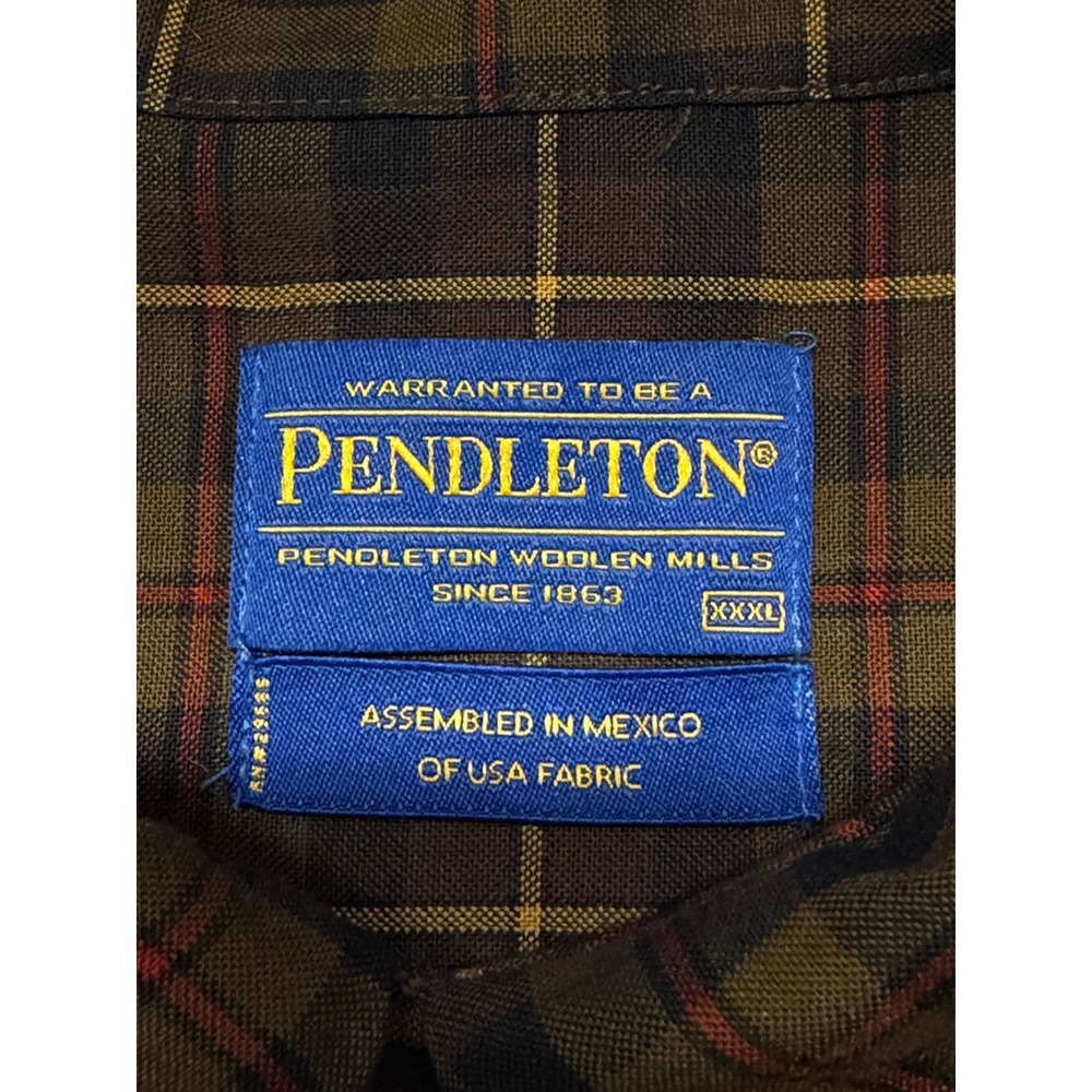 Pendleton Board Shirt Mens XXXL Brown Plaid 100% Wool Long Sleeve Button Up 3XL - Picture 4 of 7